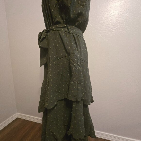 Summer Floral Sundress One Shoulder Tiered Ruffle Flowy Midi Beach Boho Dress - Picture 8 of 8